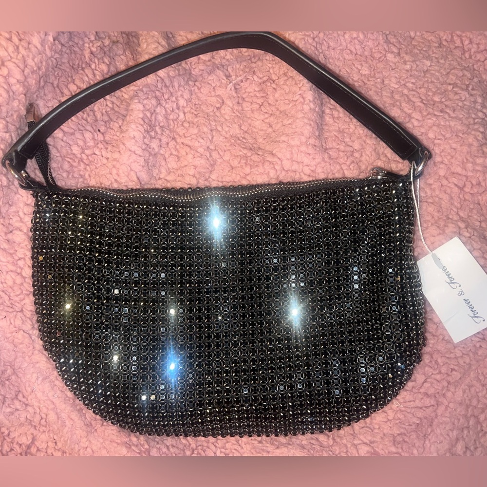Black Rhinestone Shoulder Bag